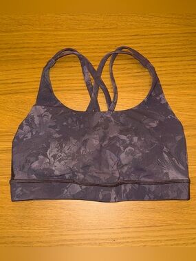 lululemon athletica Dark Purple Floral Strappy Sports Bra